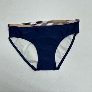Burberry Navy Bikini Bottom with Patterned Waistband size 14Y NWOT